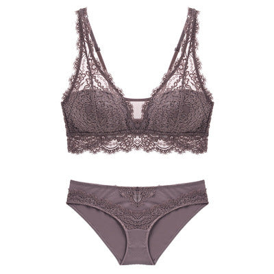 Sexy Gathering Lace Bra Set