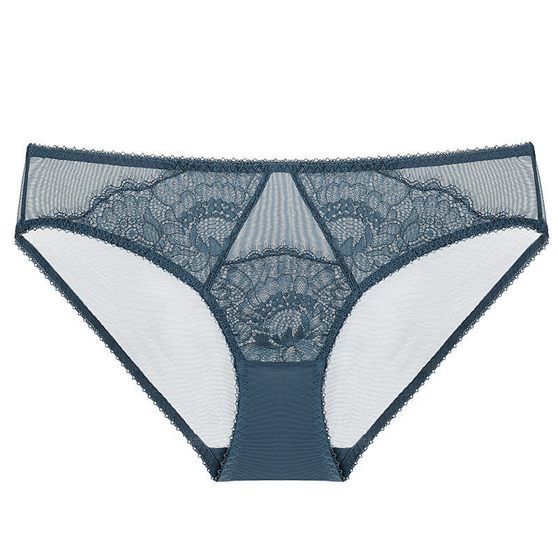 Chic & Comfortable French-Style Floral Lace Triangle Panties