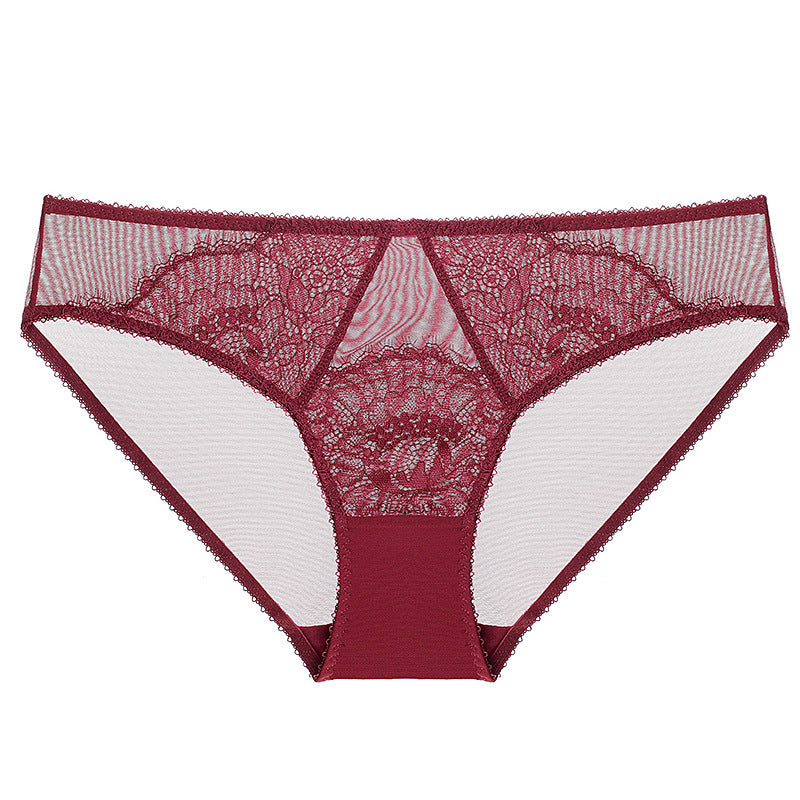 Chic & Comfortable French-Style Floral Lace Triangle Panties
