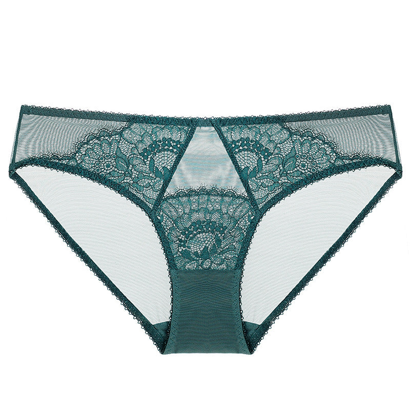 Chic & Comfortable French-Style Floral Lace Triangle Panties