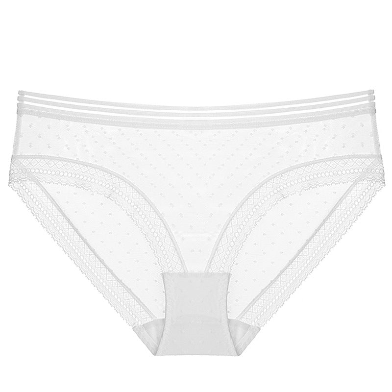 Elegant & Comfortable Polka Dot Mesh Lace Triangle Panties