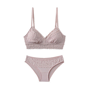 French Bralette Lace Sexy Triangle Cup Bra Set