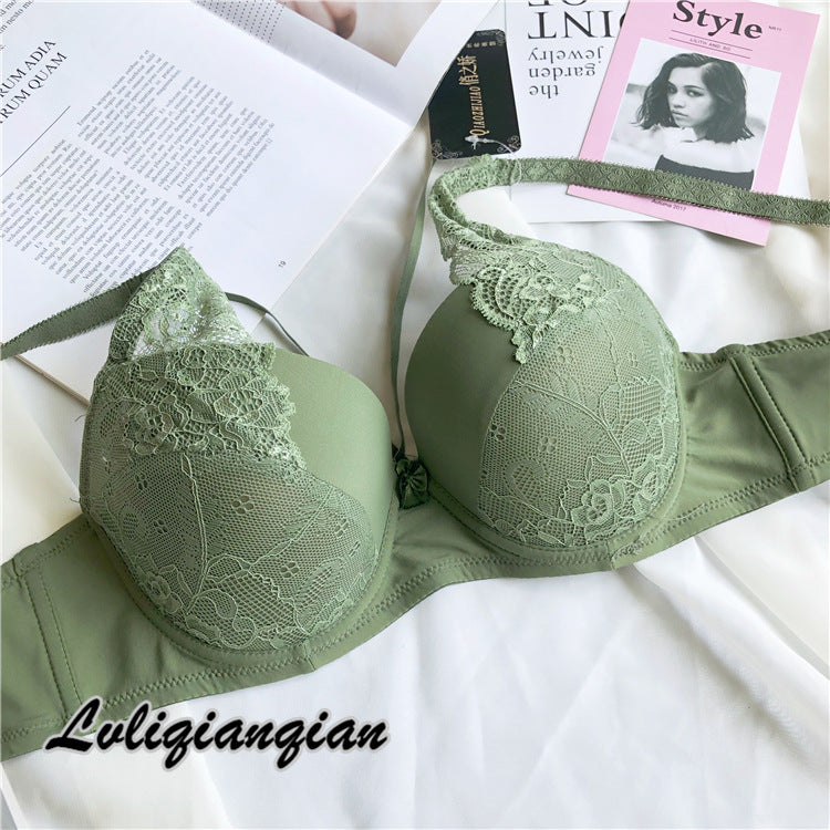 Sexy Thin Top Support Gathering Lace Bra