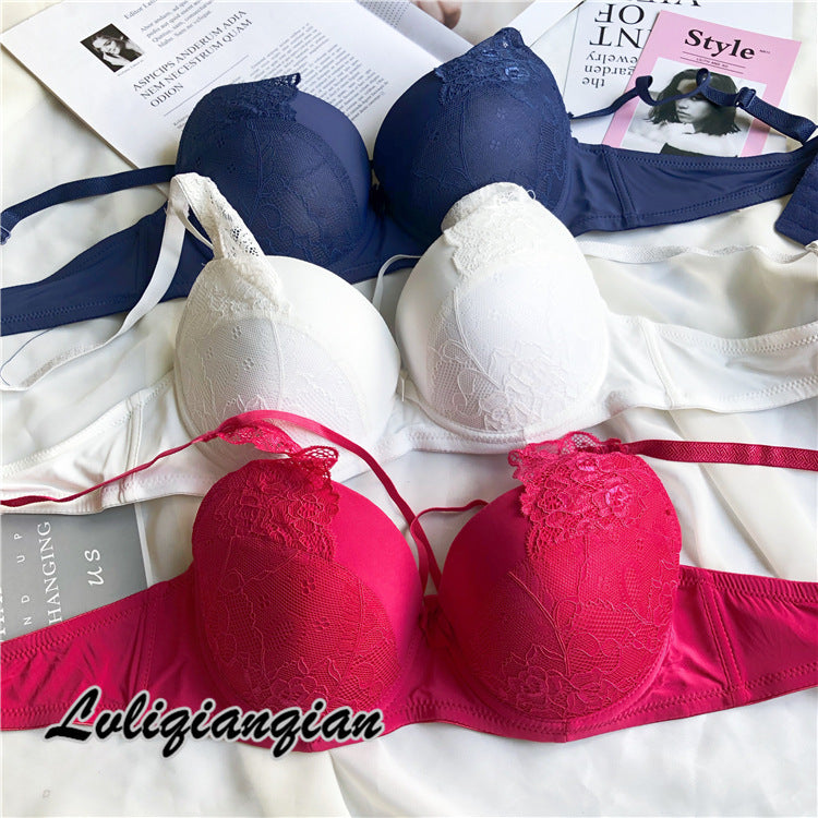 Sexy Thin Top Support Gathering Lace Bra