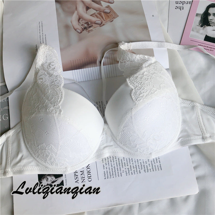 Sexy Thin Top Support Gathering Lace Bra