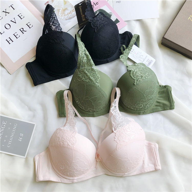 Sexy Thin Top Support Gathering Lace Bra