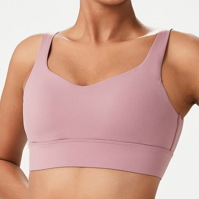 One-piece Yoga Bra Fixed Cups Sports Underwear Tank Top
