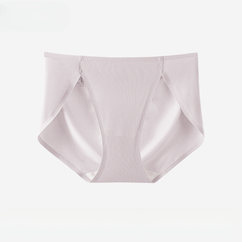 Ice Silk Mid Waist High Split No Trace Thin Panties