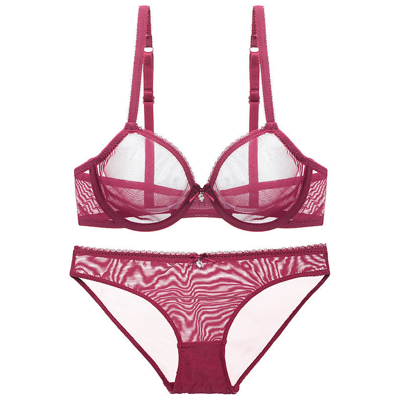 Sexy Ultra-thin Breathable Sheer Mesh Bra Set