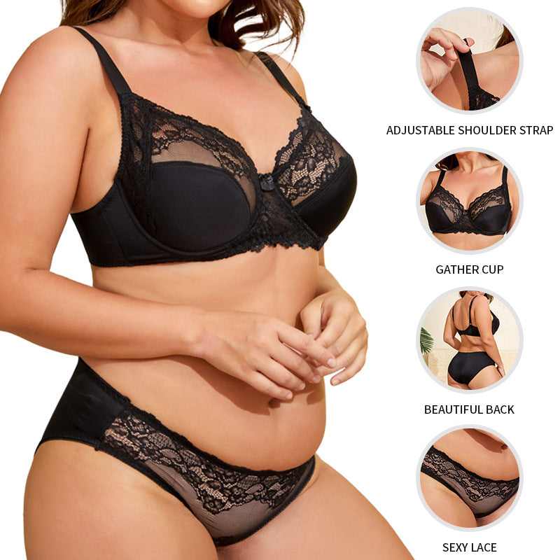 Adjustable Lace Breathable Comfortable Thin Bra Set