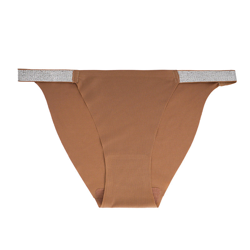 Traceless Ice Silk Low Waisted One Piece Thin Thong Panties