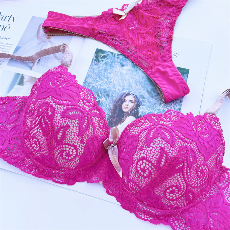 Fashion Color Block Sexy Lace Bra Set