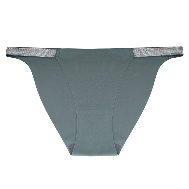 Traceless Ice Silk Low Waisted One Piece Thin Thong Panties