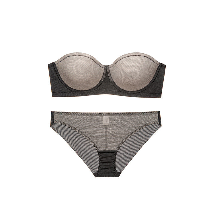 Smooth Non-marking Non-slip Soft Steel Ring Wrap Bra Set