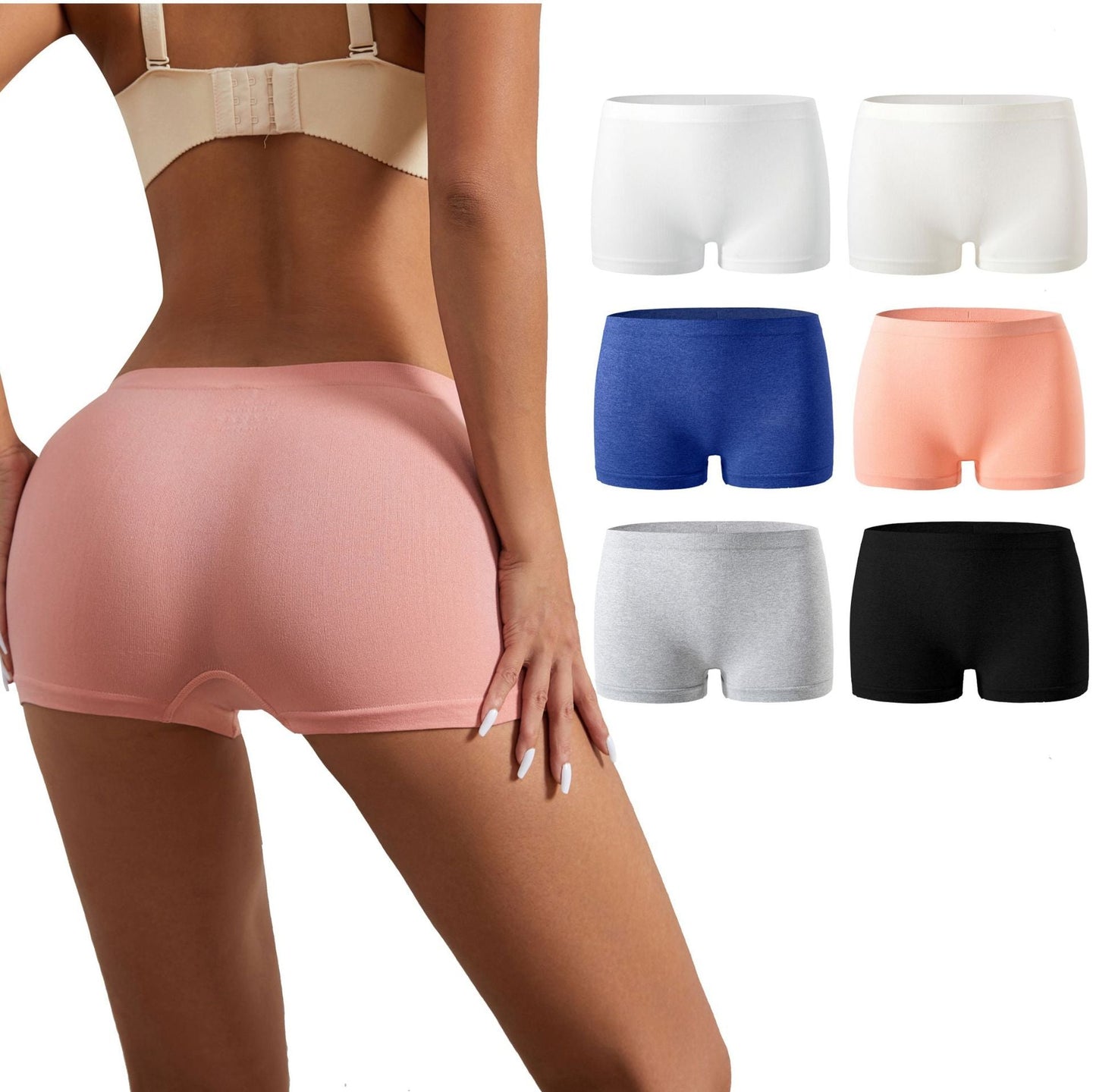 Non-marking Breathable Boxer Briefs High Elastic Mid-Rise Sports Bottom Panties
