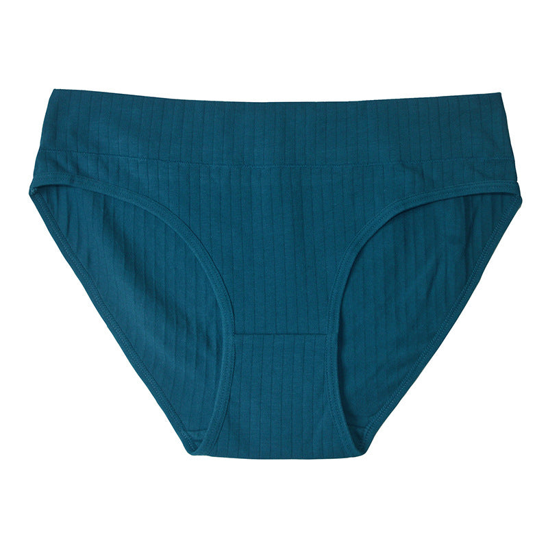 Cotton Breathable Comfortable Mid-waist Solid Color Panties