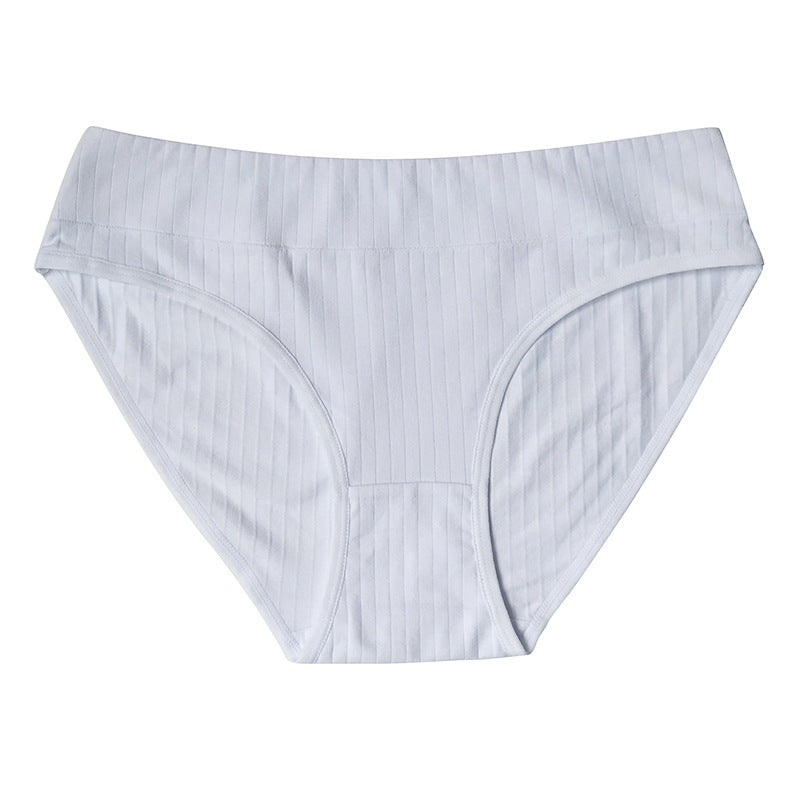 Cotton Breathable Comfortable Mid-waist Solid Color Panties