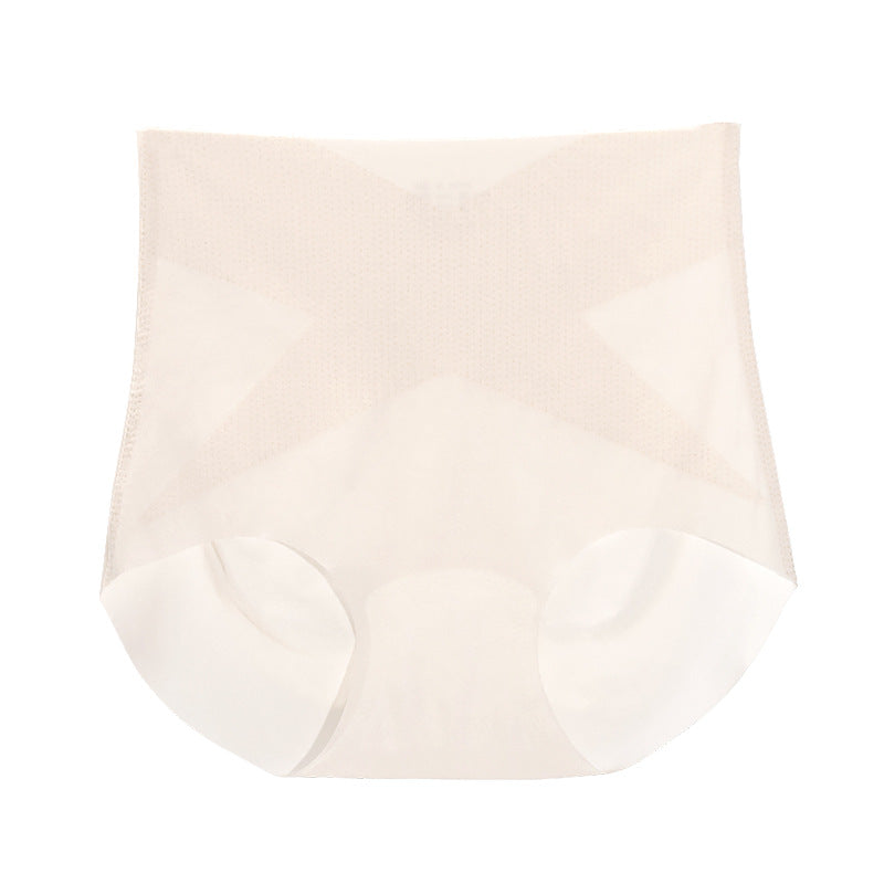 High Waisted Tummy Tightening Ice Silk Panties Without Trace Triangle Pants