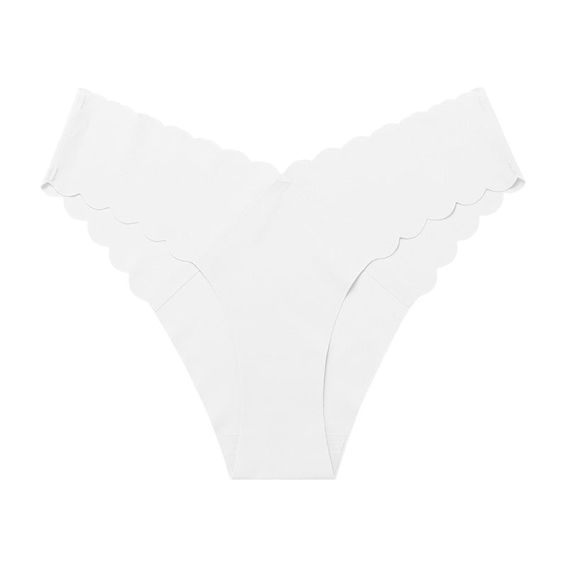 Wave Lace V-Shape Waistband No Trace Ice Silk Panties