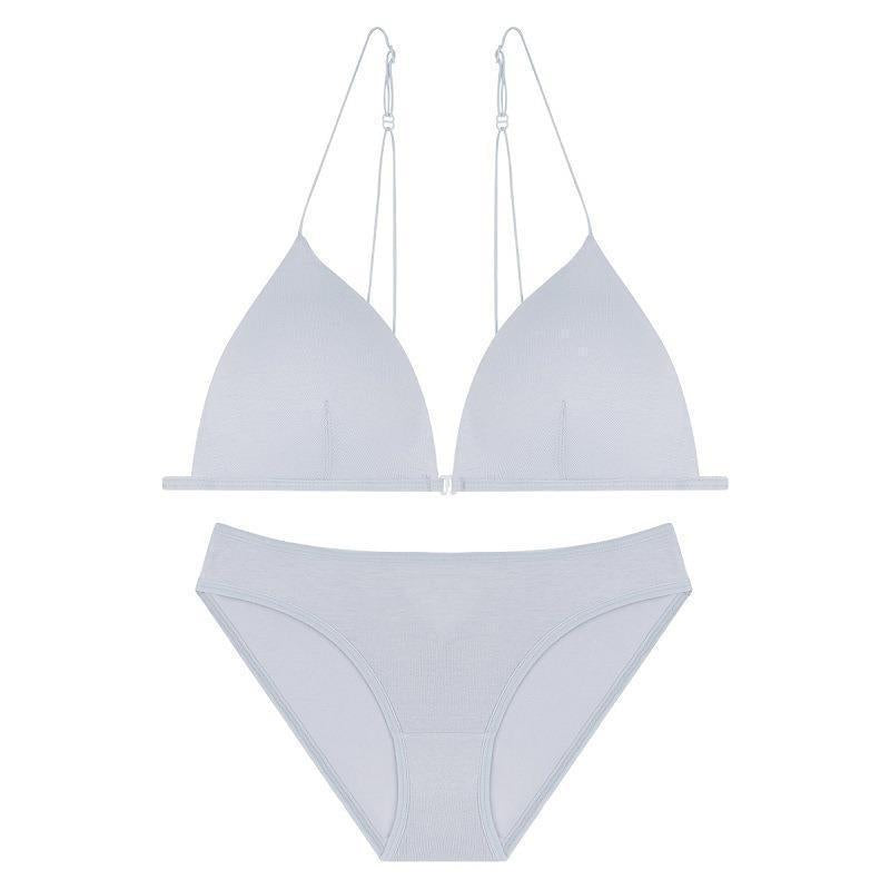 French Style Cotton Triangle Cup Bra Set