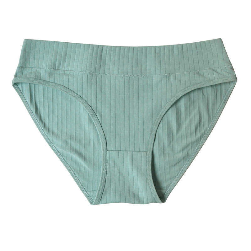 Cotton Breathable Comfortable Mid-waist Solid Color Panties