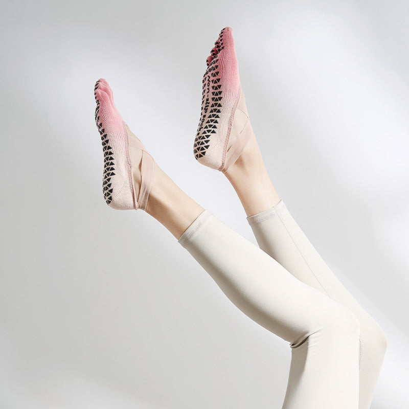 Gradient Tie Yoga Socks Non-Slip Professional Five Finger Socks Pilates Socks