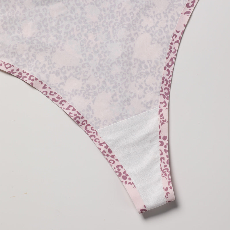 Sexy Animal Print No Trace One Piece Panties Thong