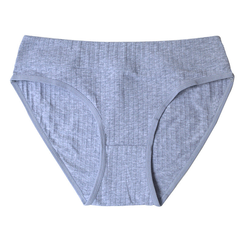 Cotton Breathable Comfortable Mid-waist Solid Color Panties