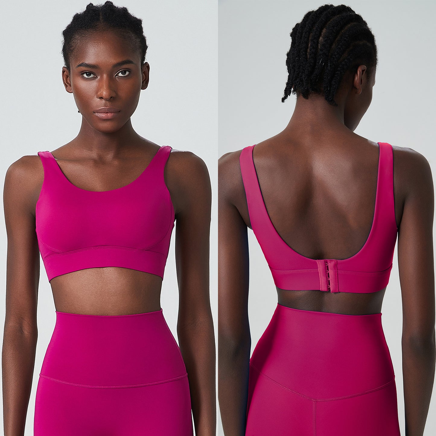 Plus Size Breathing Cup Deep U Back Sports Shockproof One Cup Fitness Yoga Bra Tank Top