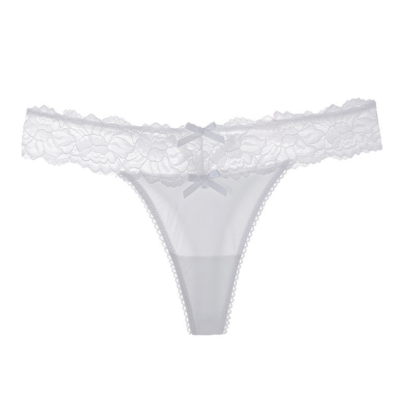 Sexy Lace Low Waist Hollow Out Rear Cross Thong Panties