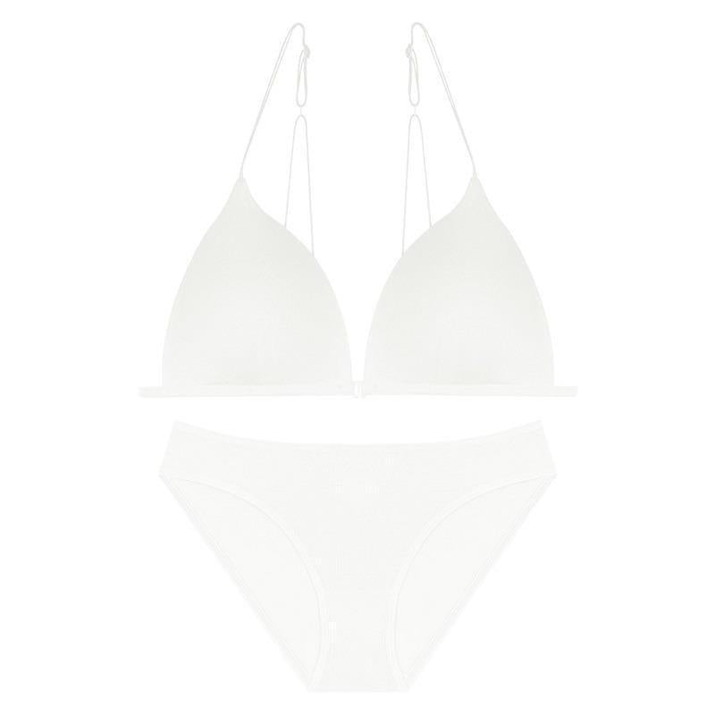 French Style Cotton Triangle Cup Bra Set