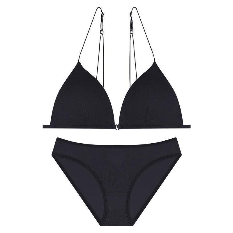 French Style Cotton Triangle Cup Bra Set