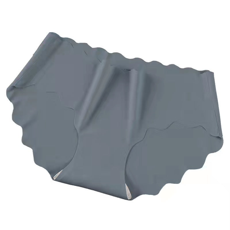 One Piece Ice Silk Free Mid Waist Quick Dry Wave Panties