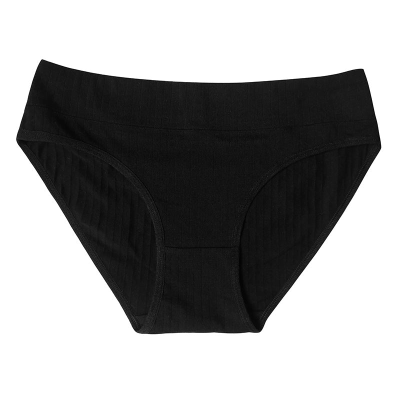 Cotton Breathable Comfortable Mid-waist Solid Color Panties