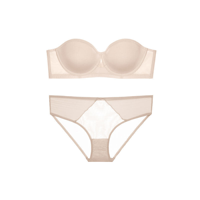 Smooth Non-marking Non-slip Soft Steel Ring Wrap Bra Set