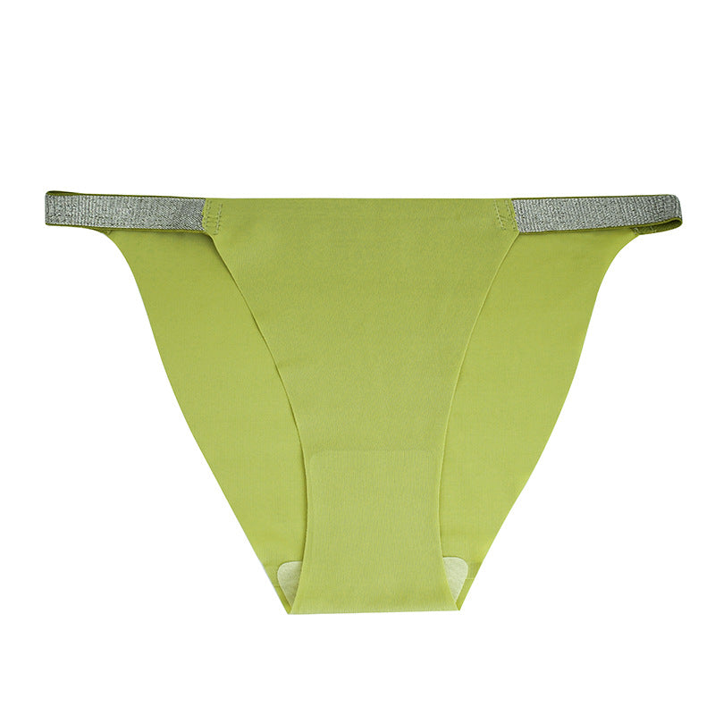 Traceless Ice Silk Low Waisted One Piece Thin Thong Panties
