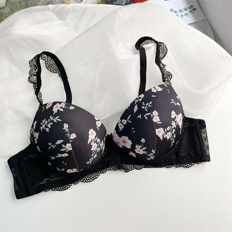Sweet Floral Sexy Plus Size Bra
