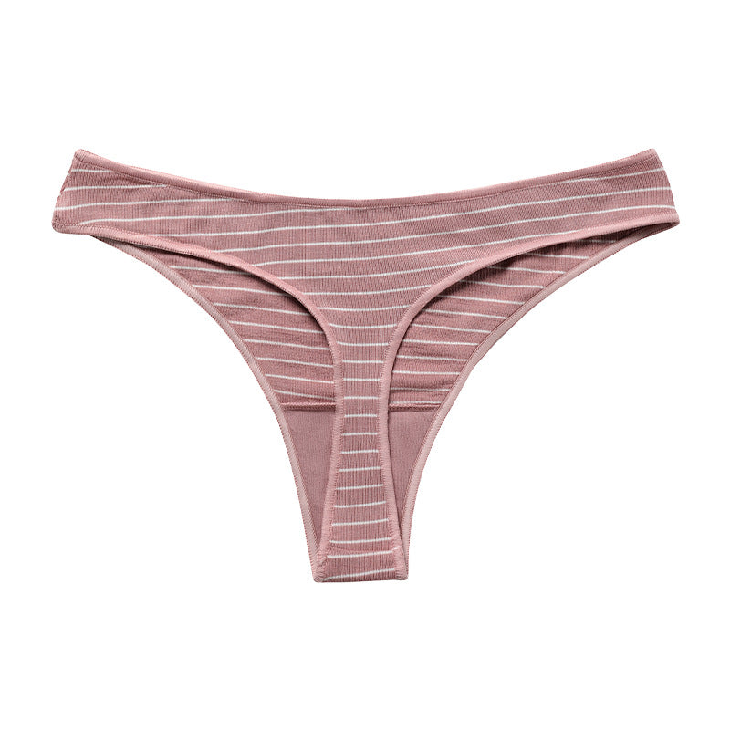 Delicate Striped Soft Skin Friendly Panties Sports Invisible Thong