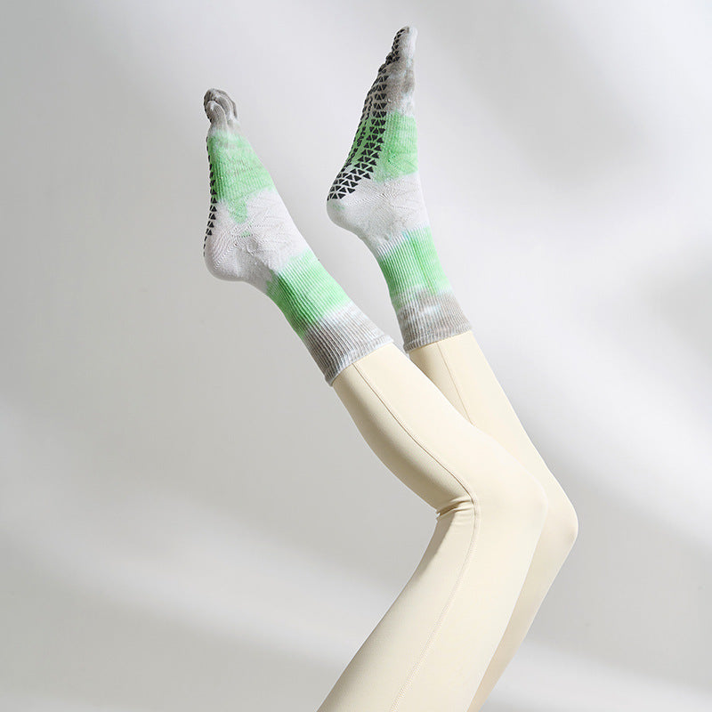 Tie-Dye Mid Yoga Anti-slip Professional Five Finger Socks Pilates Socks