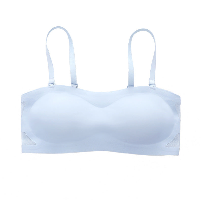 Non-marking One-piece Glossy Thin Gathered Bra
