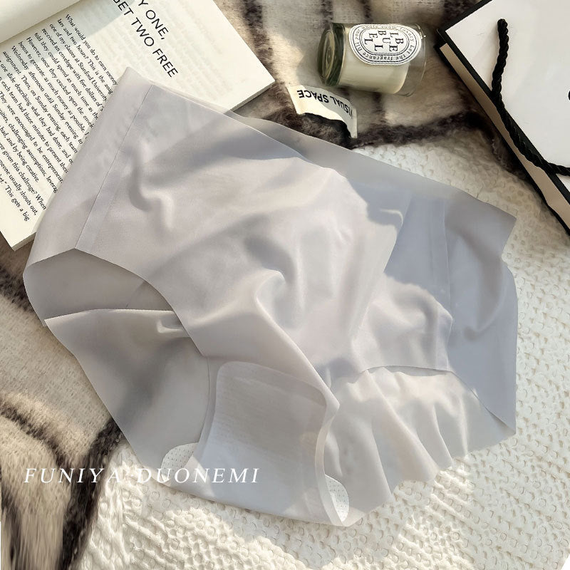 Nude Mask Ice Silk Sheer Thin Seamless One Piece Panties