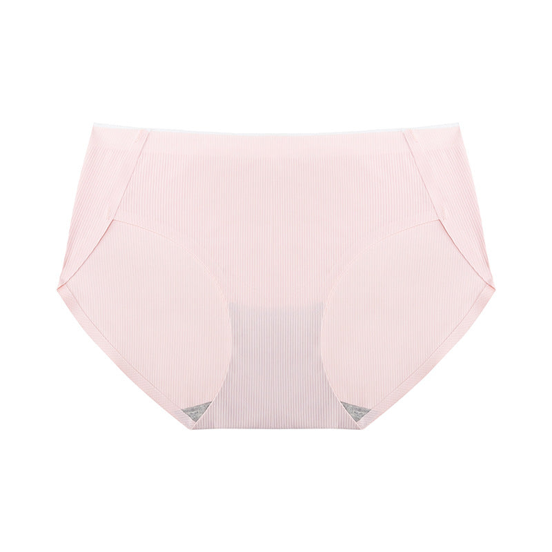 Ice Silk Mid Waist No Trace Drawstring Cotton Panties