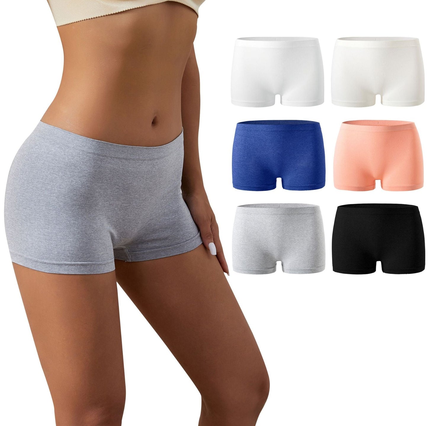 Non-marking Breathable Boxer Briefs High Elastic Mid-Rise Sports Bottom Panties