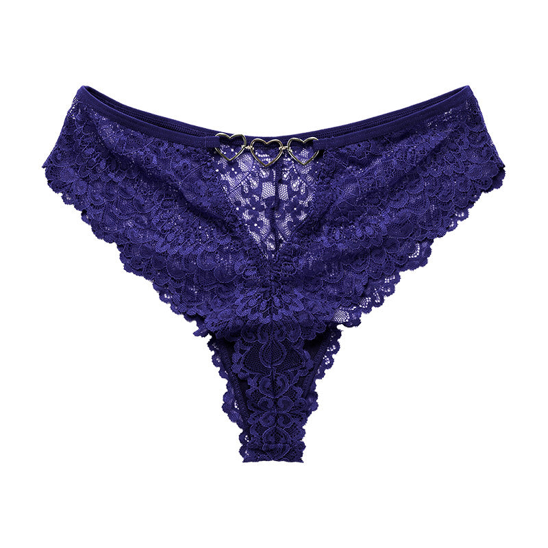 Mid-rise Lace See-Through Sexy Cotton Crotch T-Back Panties