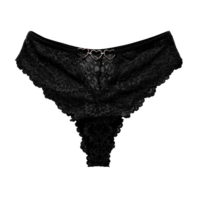Mid-rise Lace See-Through Sexy Cotton Crotch T-Back Panties