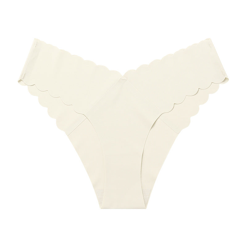 Wave Lace V-Shape Waistband No Trace Ice Silk Panties