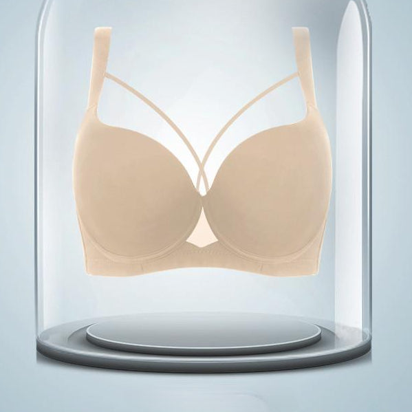 Large Size Traceless Glossy Full Cup Thin Gathering Bra