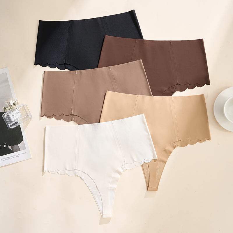 Seamless Wave Edge Invisible Yoga Panties Thong