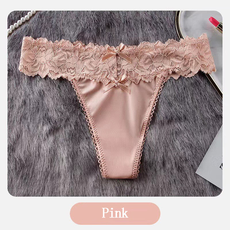 Sexy Lace Low Waist Hollow Out Rear Cross Thong Panties