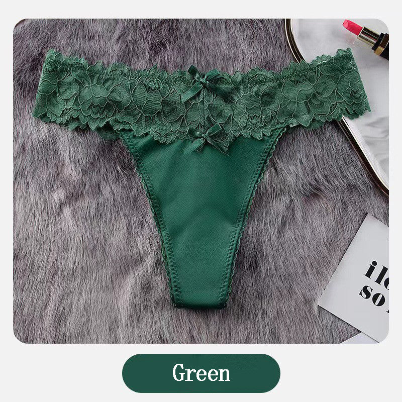 Sexy Lace Low Waist Hollow Out Rear Cross Thong Panties